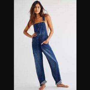 Free People Ziggy Denim Overalls in Inky Indigo